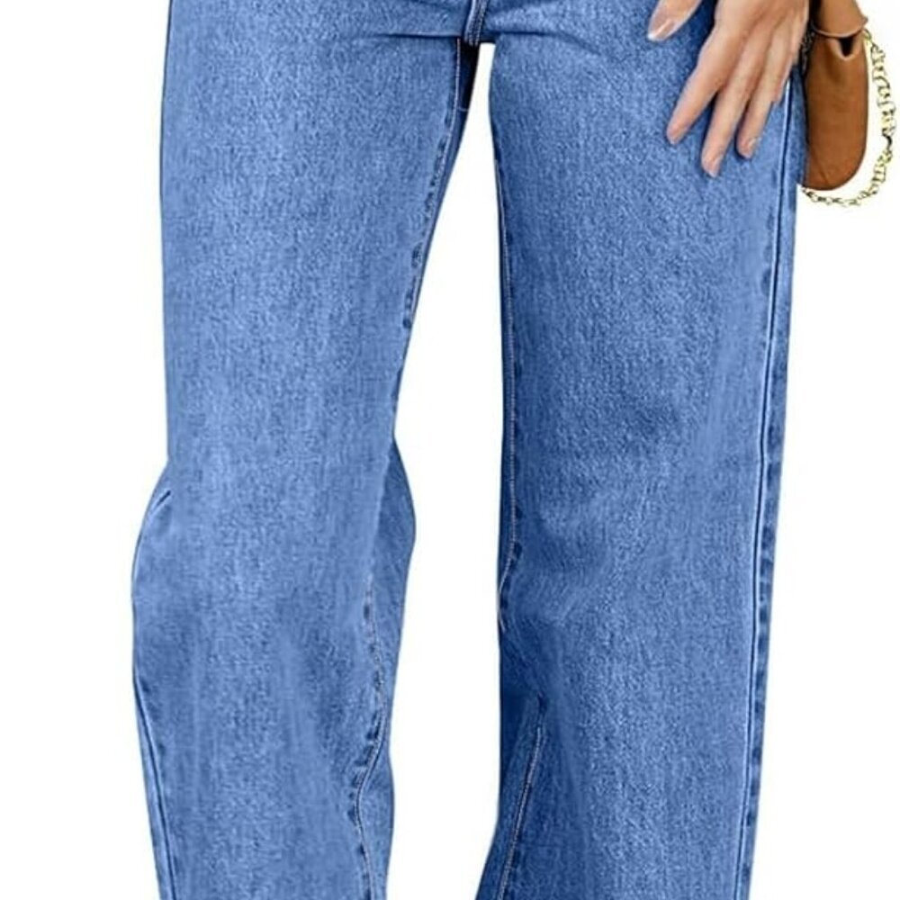Women's Jeans High Waisted Straight Leg Stretchy Jeans Trendy Welt Pockets Loose